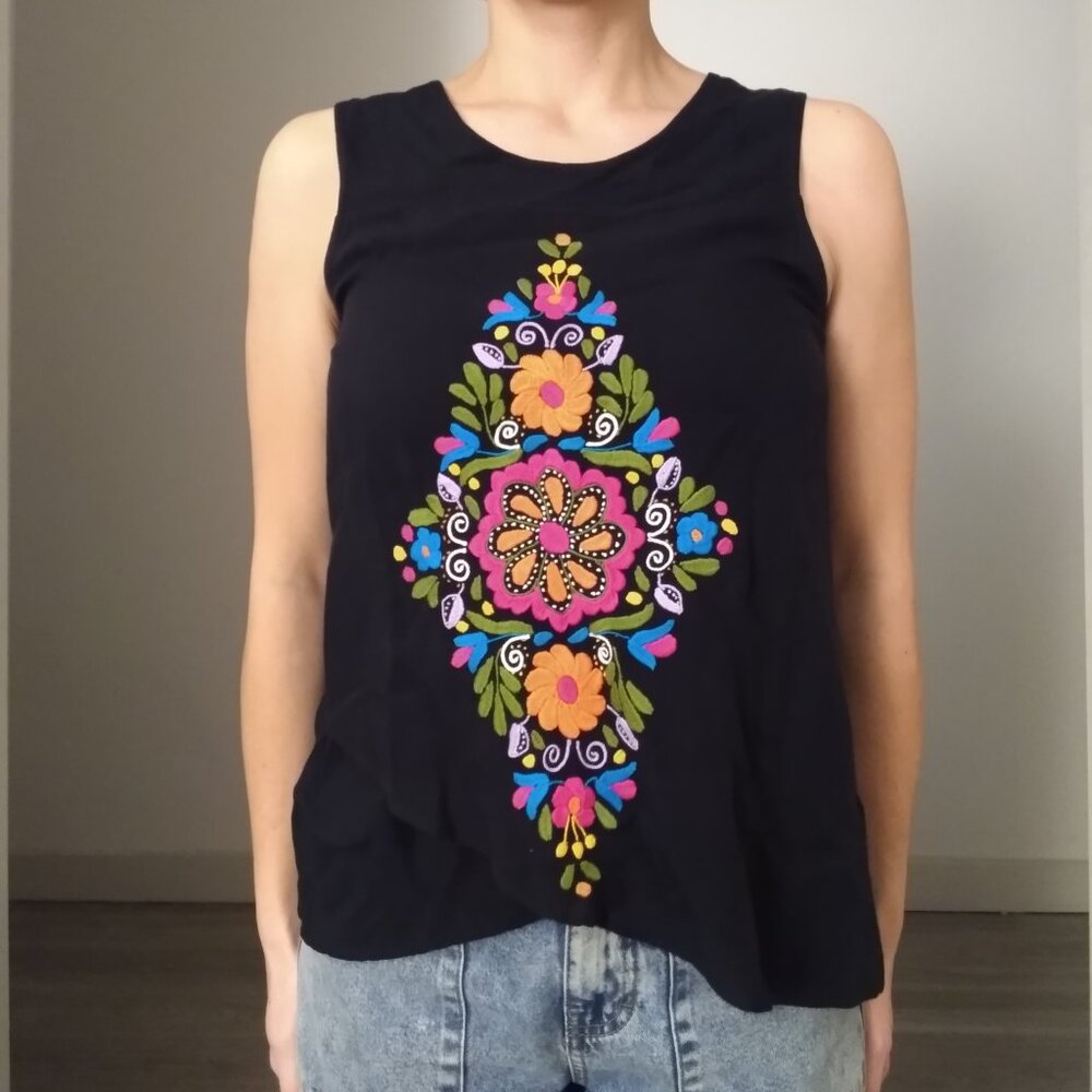 Blue embroidery shirt